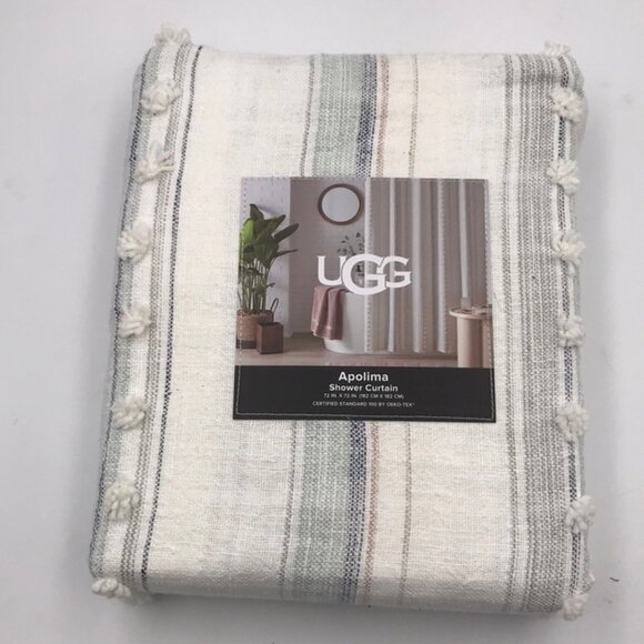 Ugg Fluff Ombre Ceramic Bath Agave Apolima Shower Curtain 5 Piece Set
